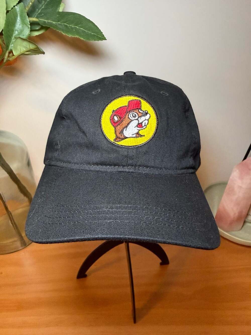 Buc-ee's Black Baseball Cap Dad Hat with Bucky Beaver Logo